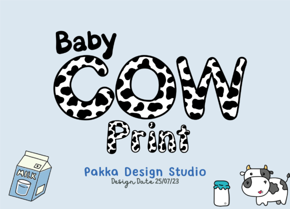 Baby Cow Print Font: Playful Display Type for Web Design