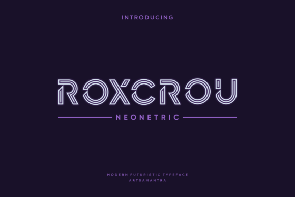 Roxcrou Font: Neon Style Display Typeface for Crafters